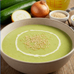 Crema de calabacín con semillas de sésamo