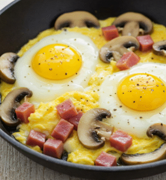 Revuelto de champiñones y jamón