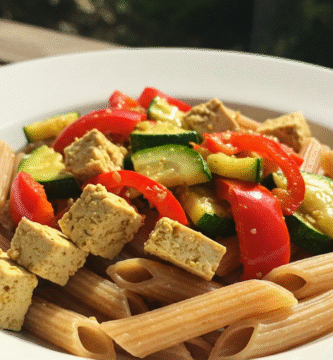 Pasta Integral con Verduras y Tofu